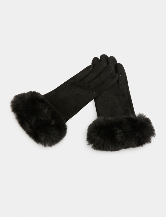 Morgan de toi guanti neri con ecopelliccia - Premium ACCESSORI VARI from MORGAN DE TOI - Just €19! Shop now at Amaltea