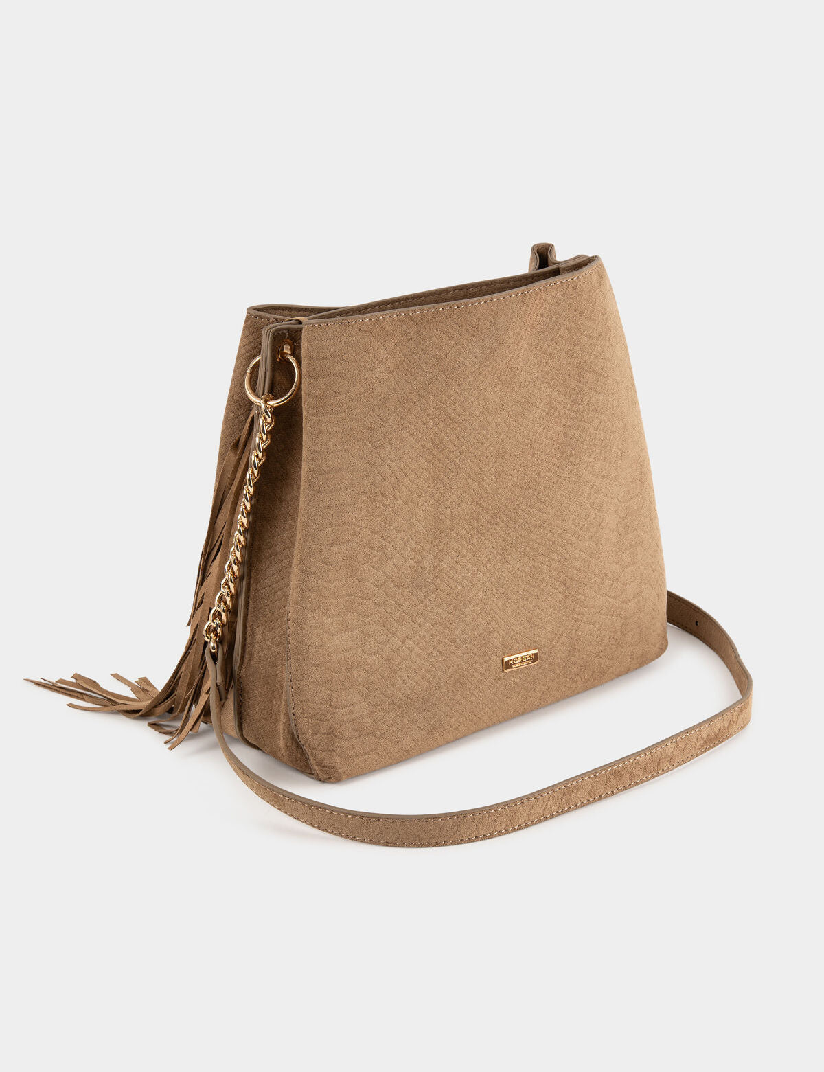 Morgan borsa beige frange laterale