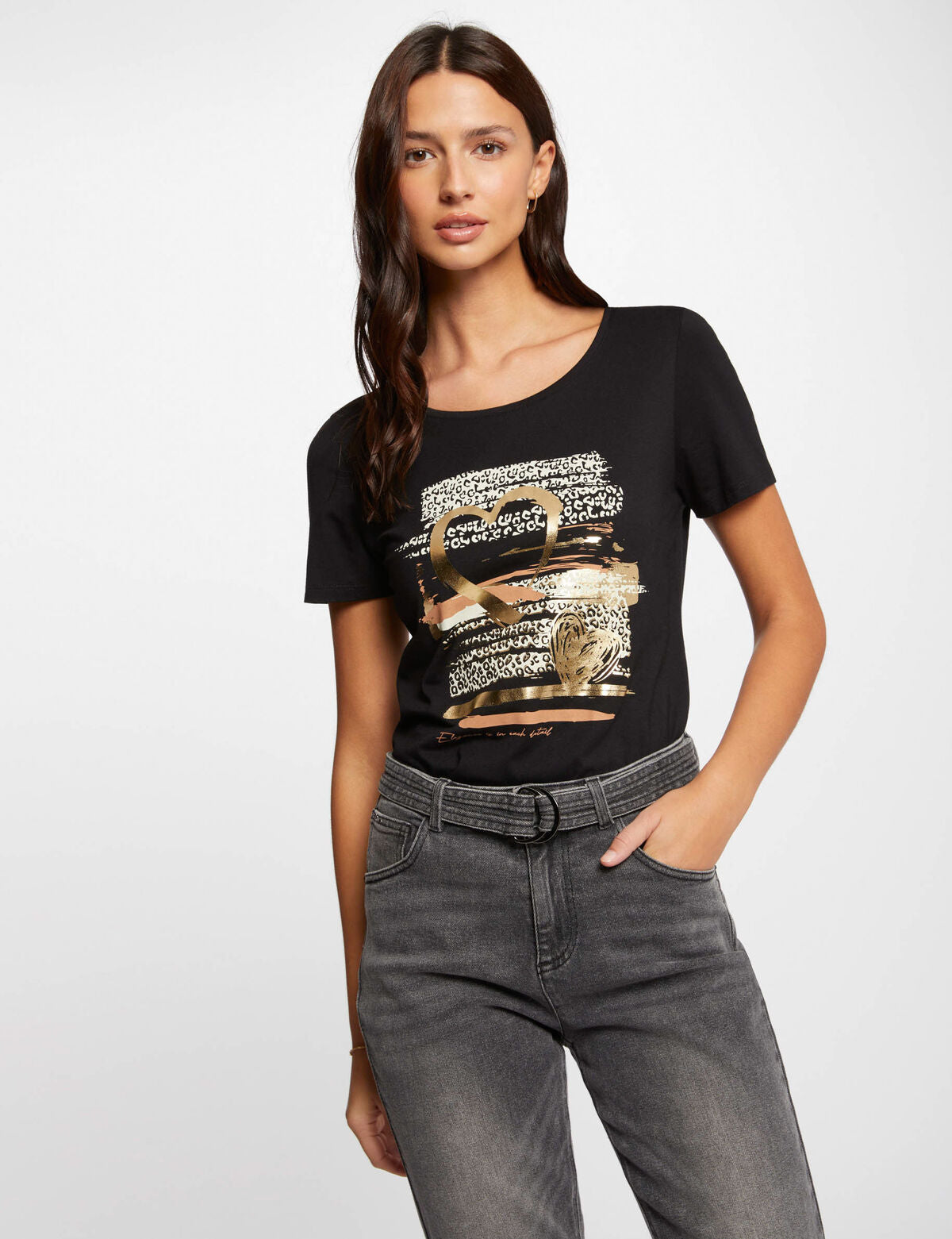 Morgan  t-shirt cuore oro