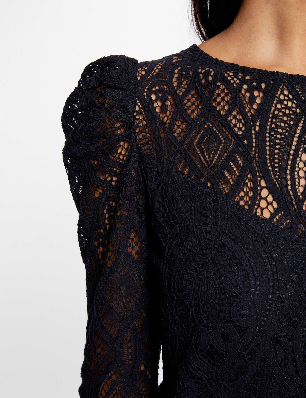 Morgan de toi maglia in pizzo blu